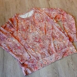 Boutique Large Coral Paisley Top
